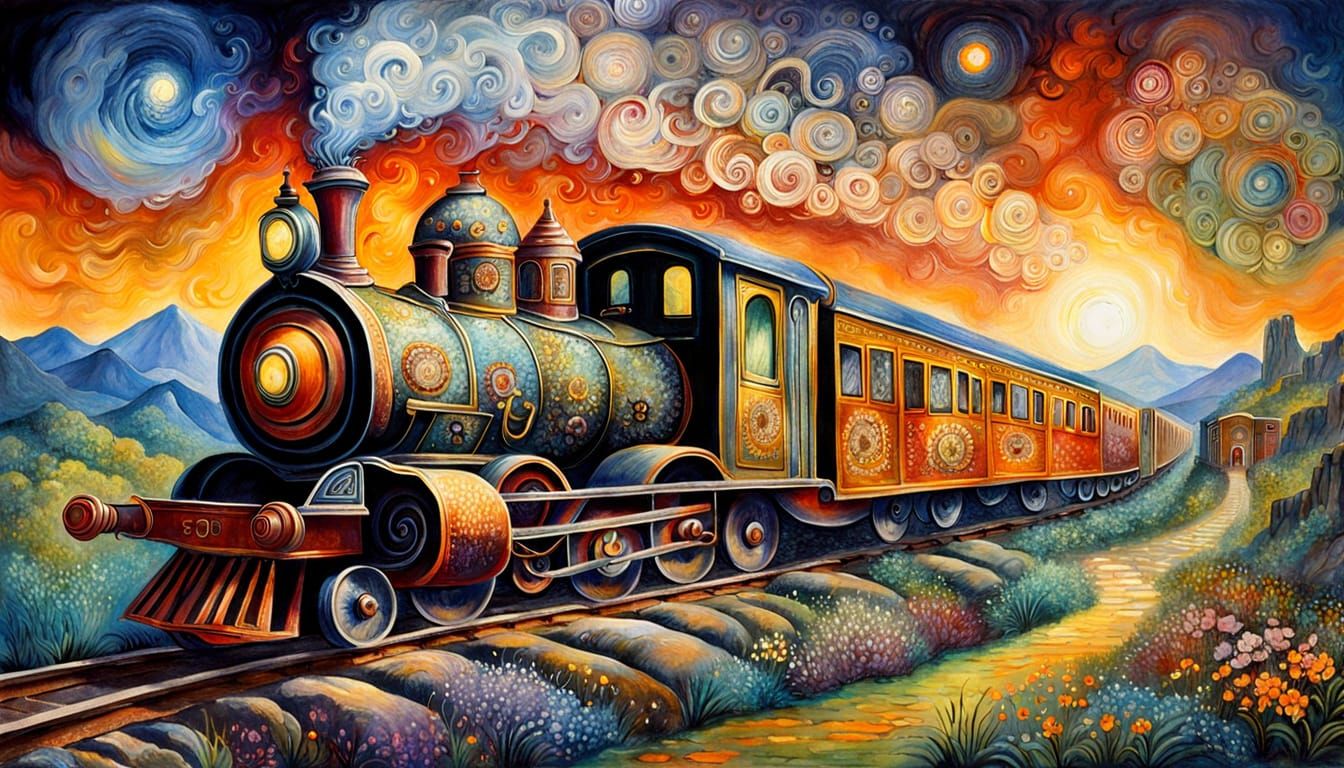 Gouache Train Triadic Josephine Wall