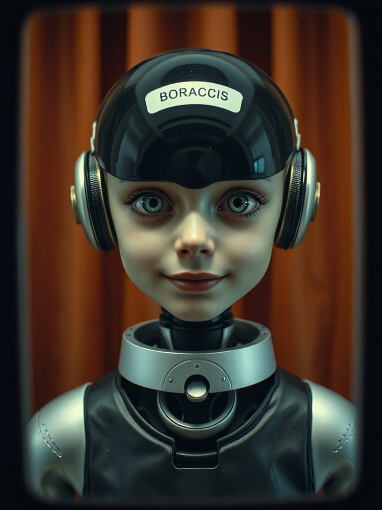 Android Robot Passport Photo in Impressionist Style