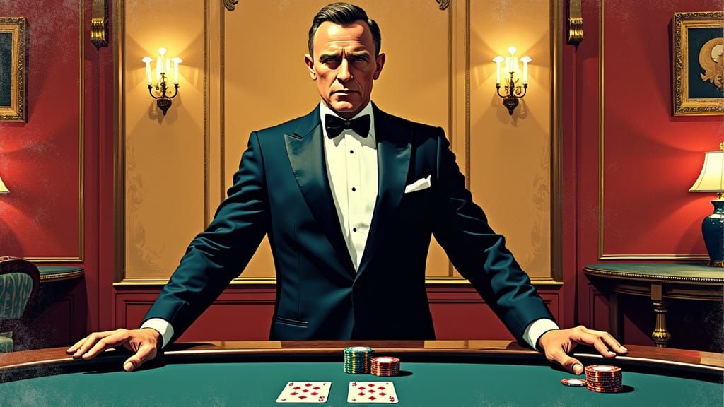 James Bond in Gritty Stencil Art Style