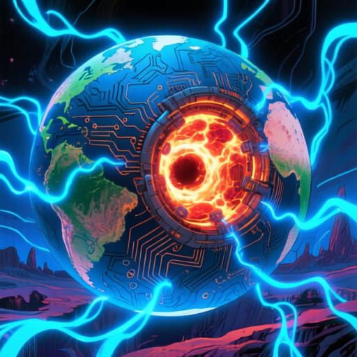 Earth's Molten Core as a Glowing Electromagnetic Machine