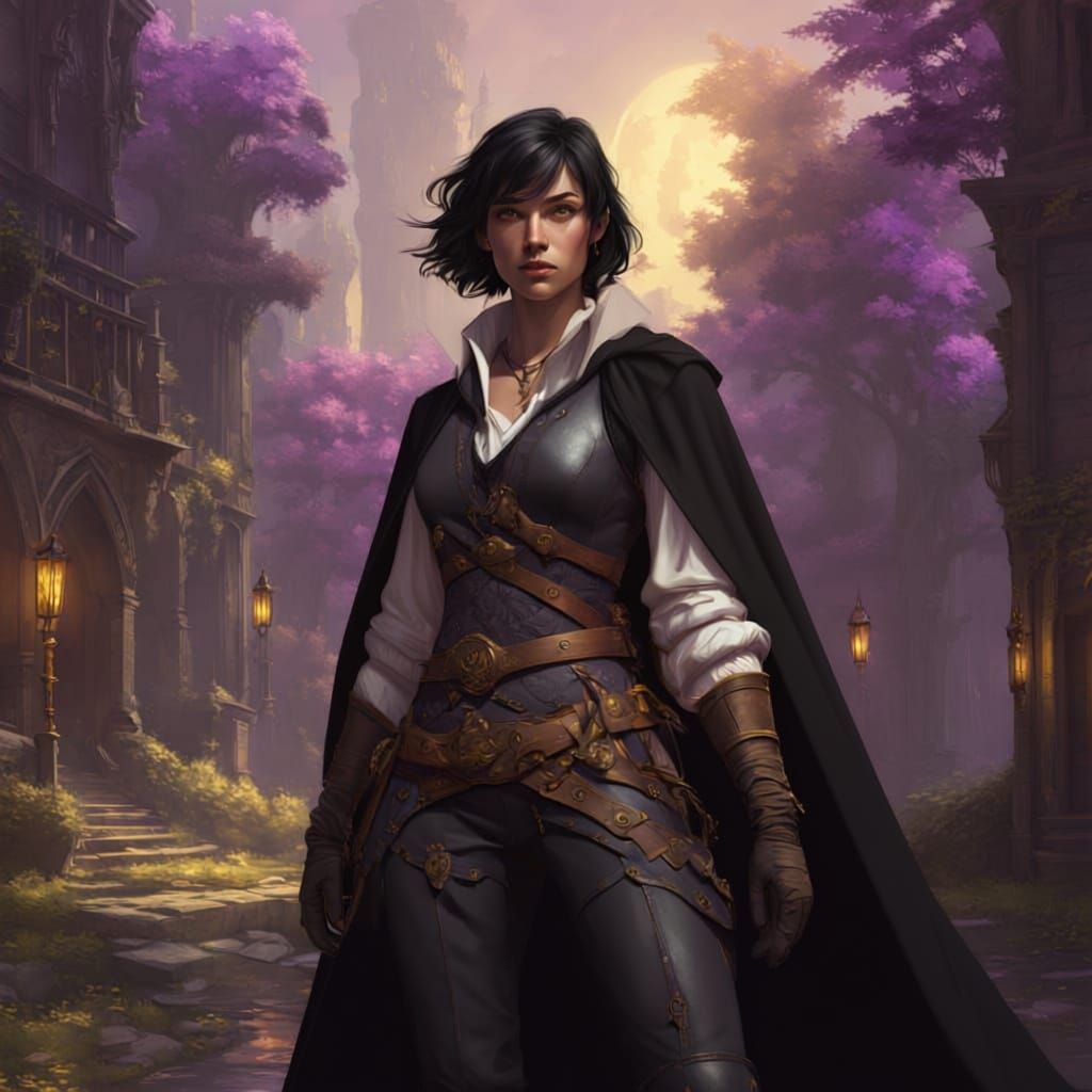 Dark Fantasy Seraph Warrior in Medieval Attire