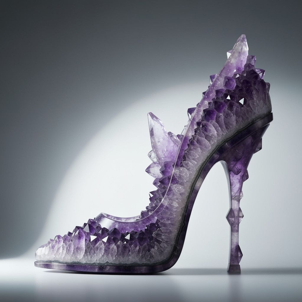 Amethyst Shoe: Futuristic Art Nouveau Design