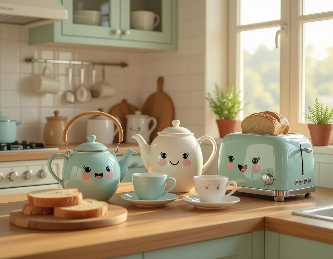 Surreal Morning Kitchen with Expressive Appliances