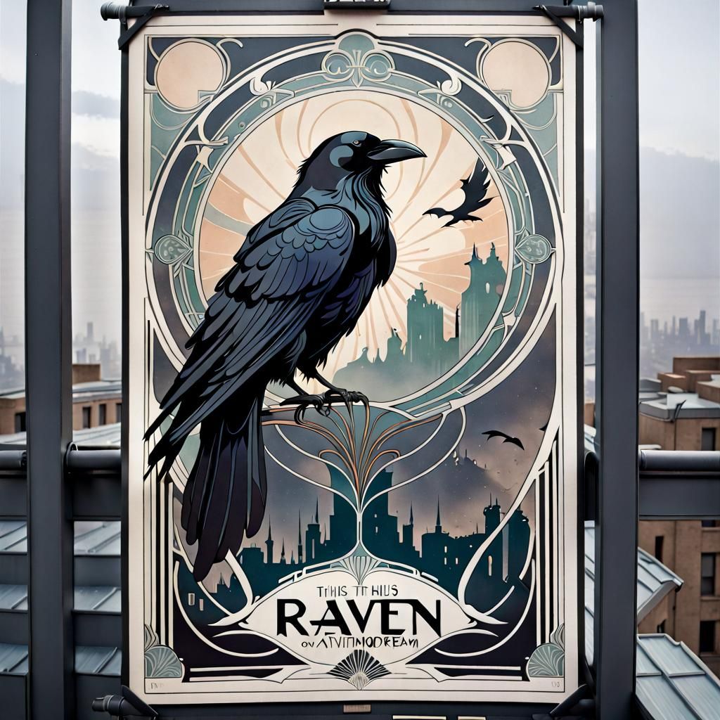 Art Deco Poster with Art Nouveau Design