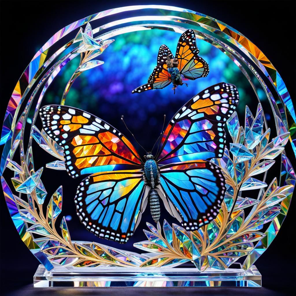 Enchanting Elegance: The Majestic Monarch Butterfly Crystal ...