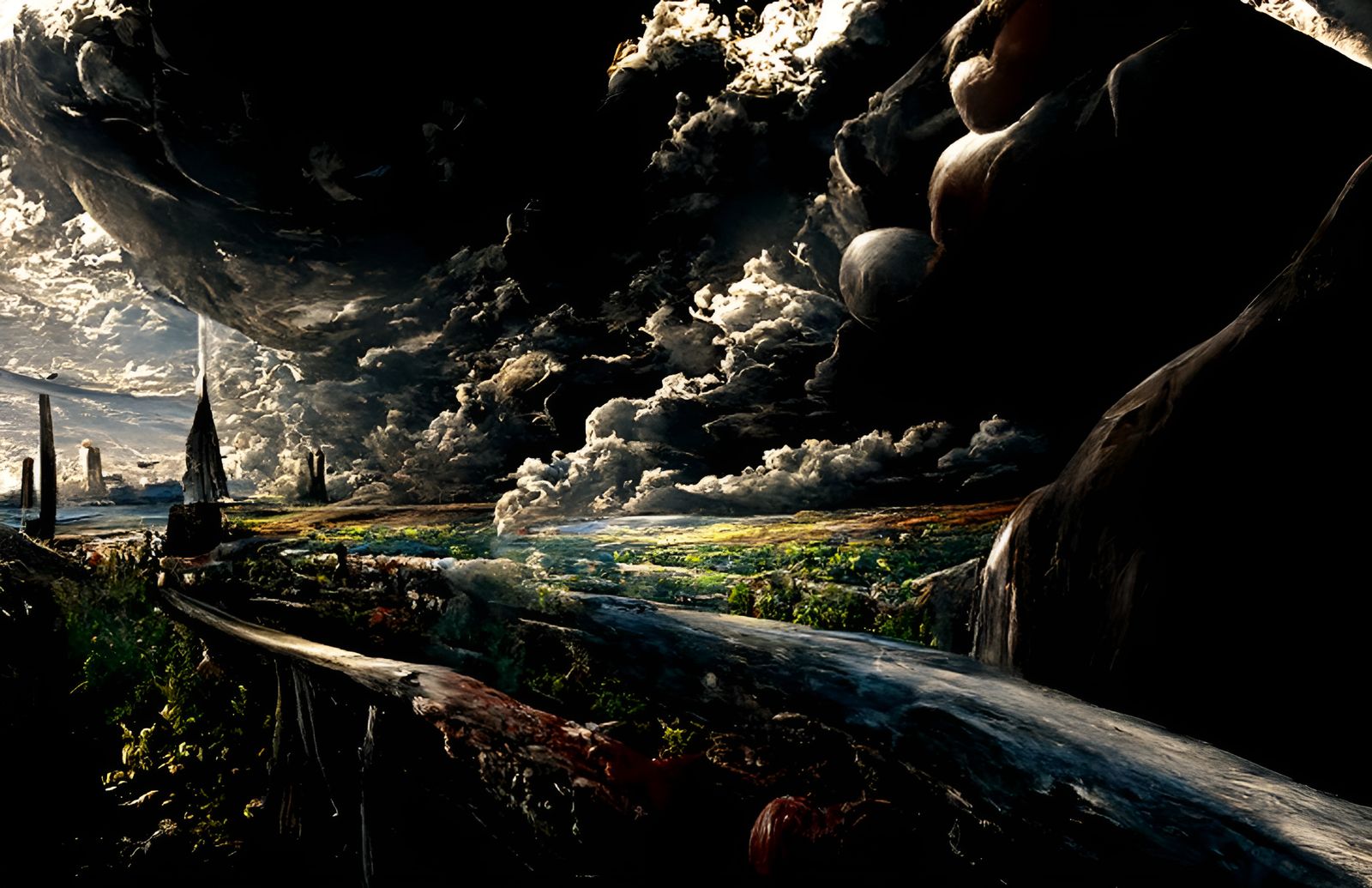 Chaotic Geometric Landscape with Atmospheric Perspective
