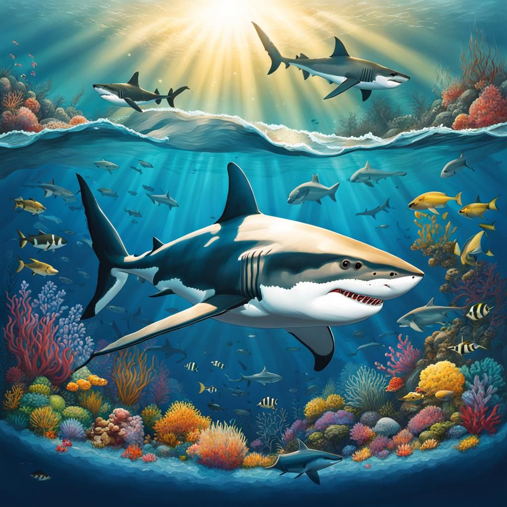 Great White Shark's Habitat: A Detailed Underwater Picture