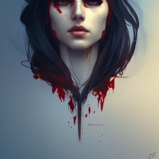 Detailed Portrait in Art Nouveau Style