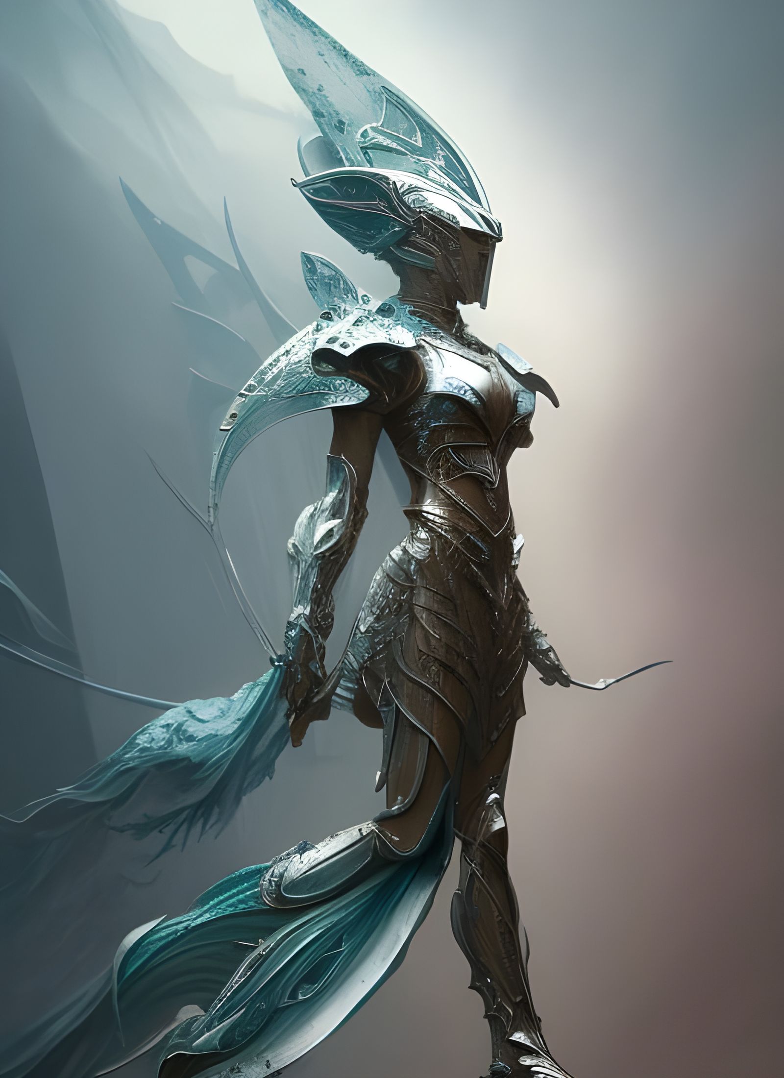 Knight-Armor Human Fusion: Hyperrealistic Digital Art