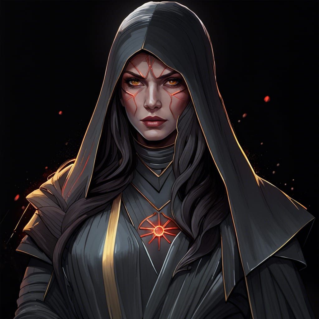 Striking Sith Portrait in Art Nouveau Style