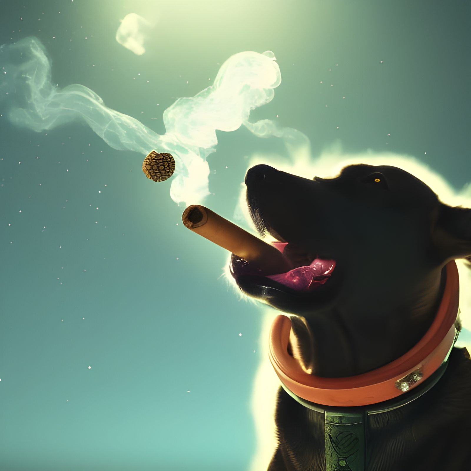 dog  smoking a cigar