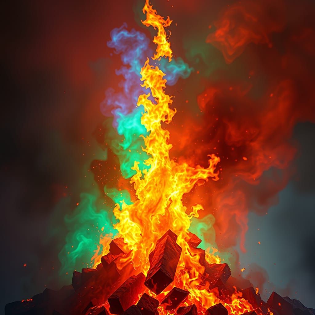 Untamed Fire in Abstract 3D Rendering