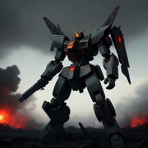 Gundam Mechery Piece in Apocalypse Landscape