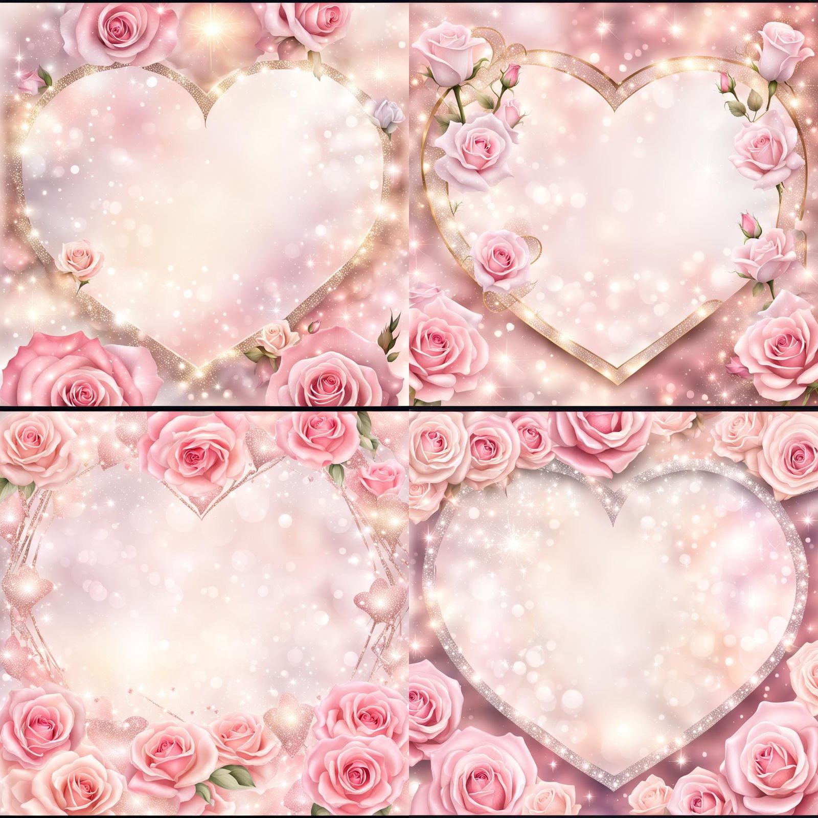 Pastel Pink Roses with Magical Sparkles