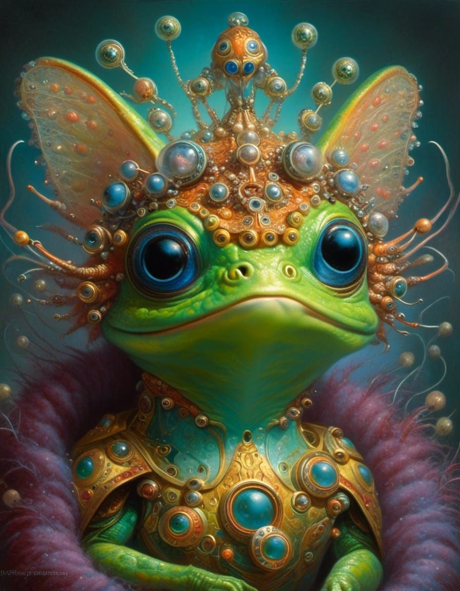Adorable frog alien <lora:Whimsical aliens:1.0>