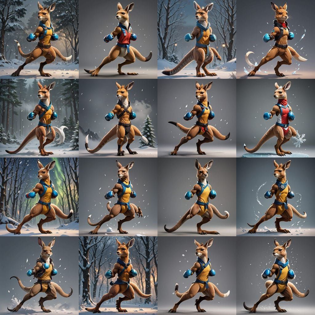 Muscular Winter Pokémon in Boxing Gear Strikes an Intimidati...