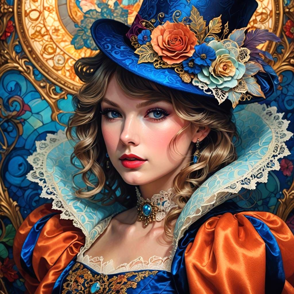 Elegant Portrait in Art Nouveau Style
