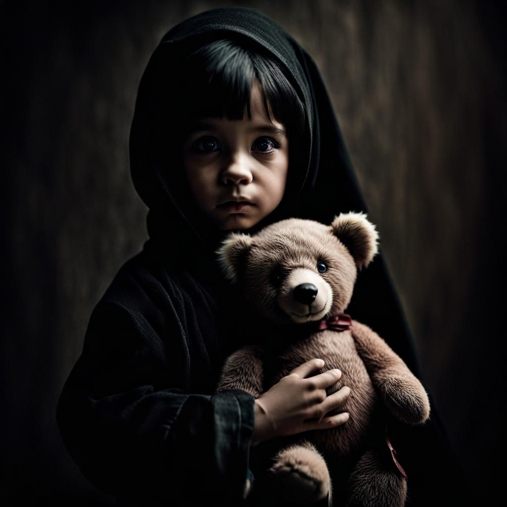 Child with Teddy Bear: Realist Portrait