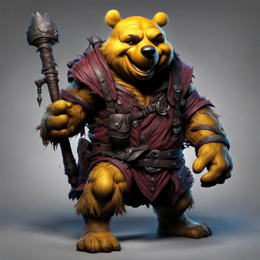 Evil Winnie the Pooh Bugbear Rogue DND Character