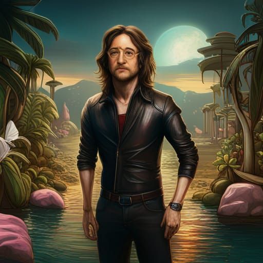 Detailed Matte Painting of John Lennon