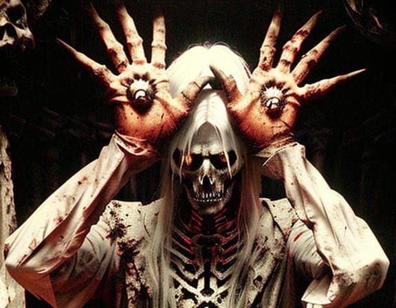 Cinematic Horror: Necrosimus in Dark Underground Chamber