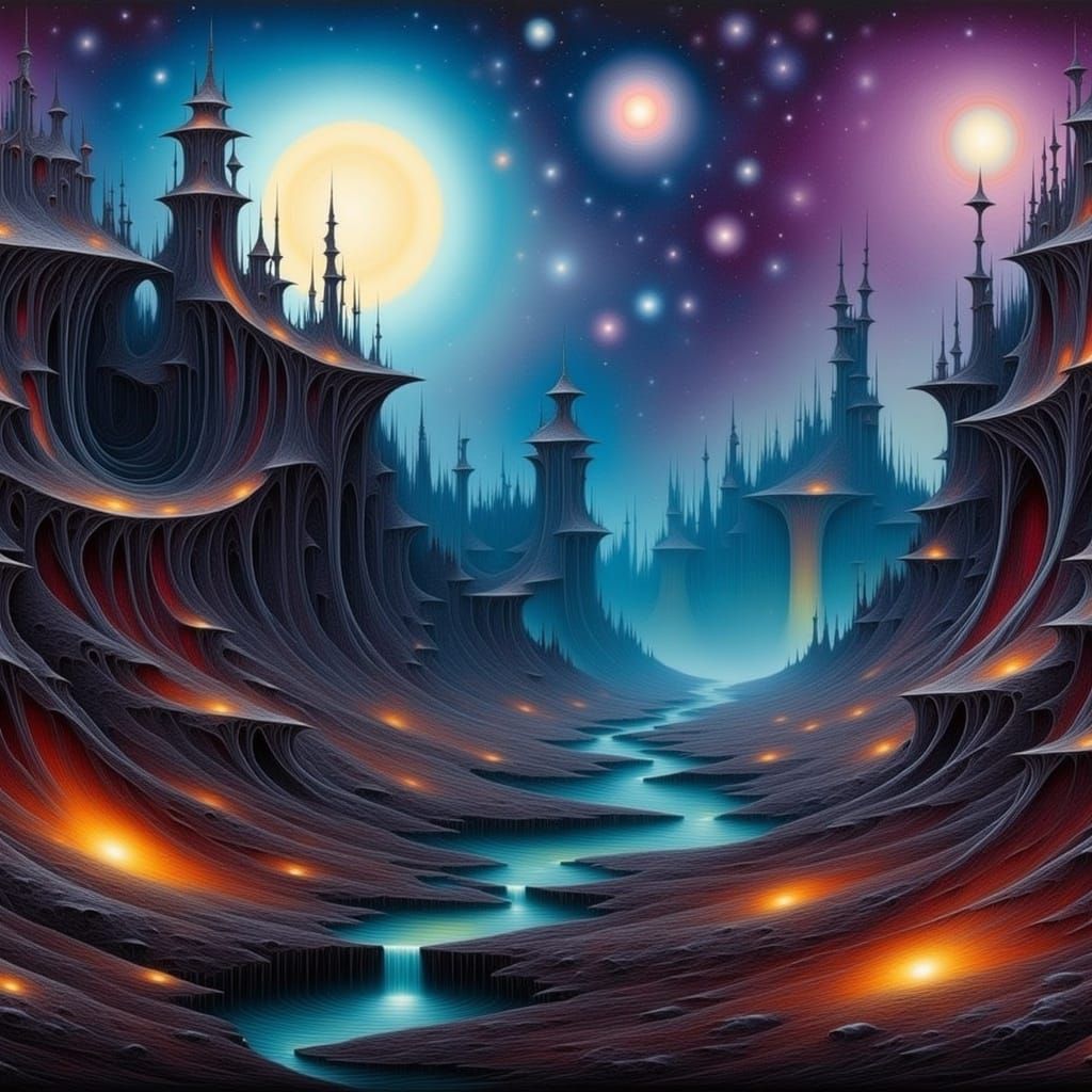 Mystical Dreamlike Landscape as Matte Painting