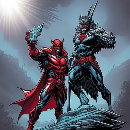 Superhero Werewolf in Comic Book Style