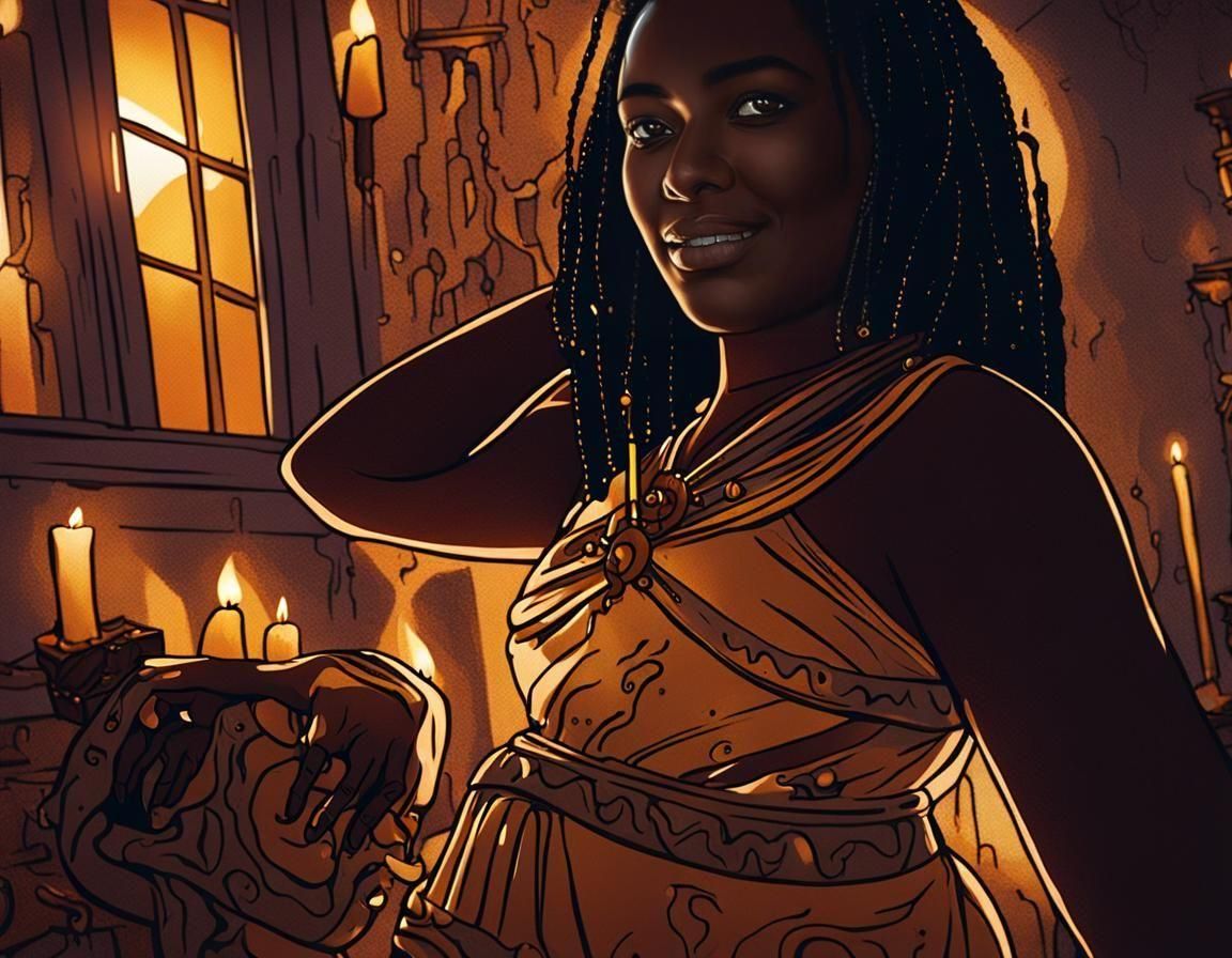 Sultry Voodoo Goddess with Honeyed Glow