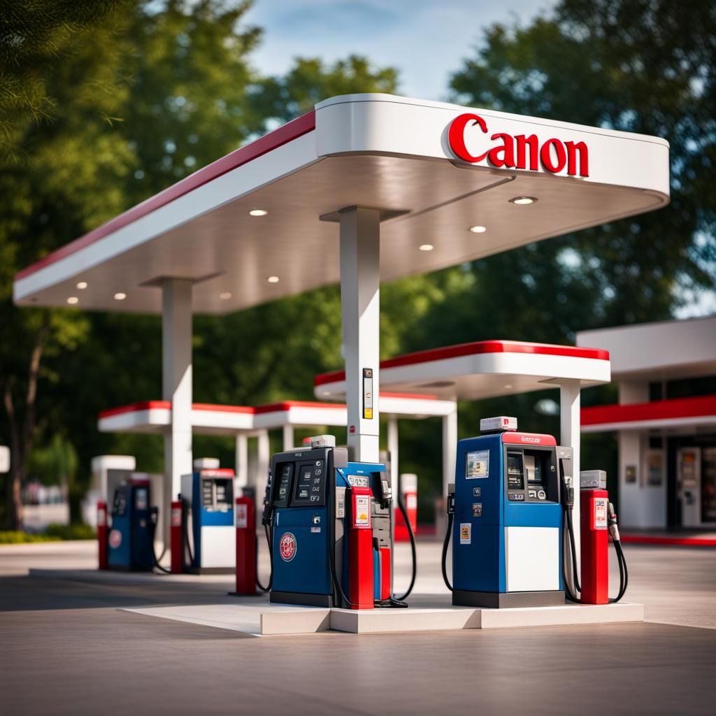 Gas Station in Professional Photography Style