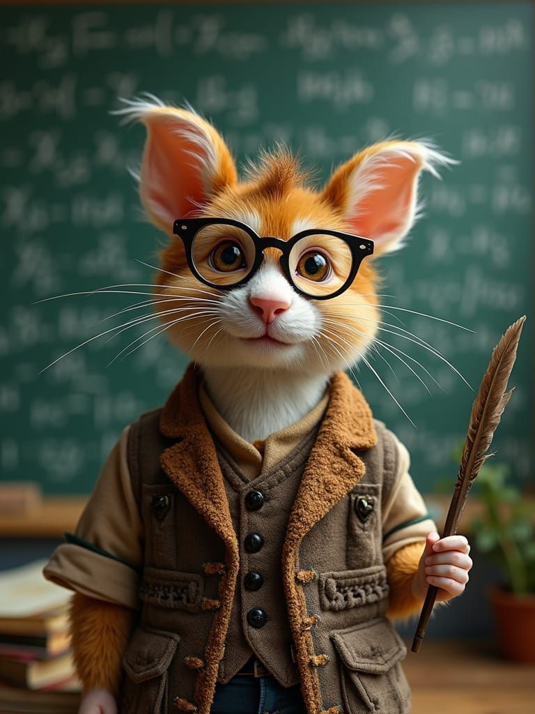 Whimsical Lemming Scholar in Ancient Text Waistcoat