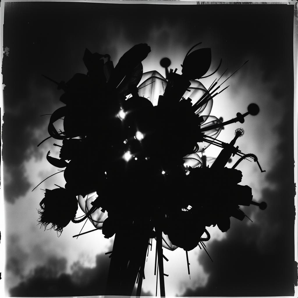 Monochrome Photogram in Style of Man Ray