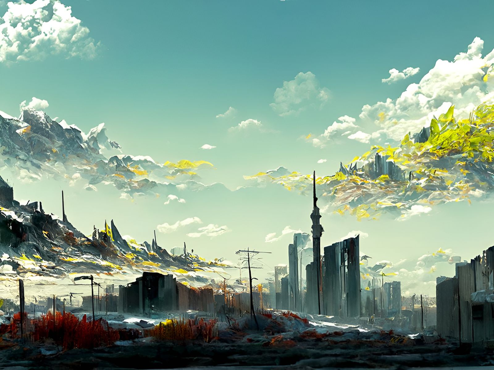 Abandoned Metropolis: Hyperrealistic Fantasy Landscape