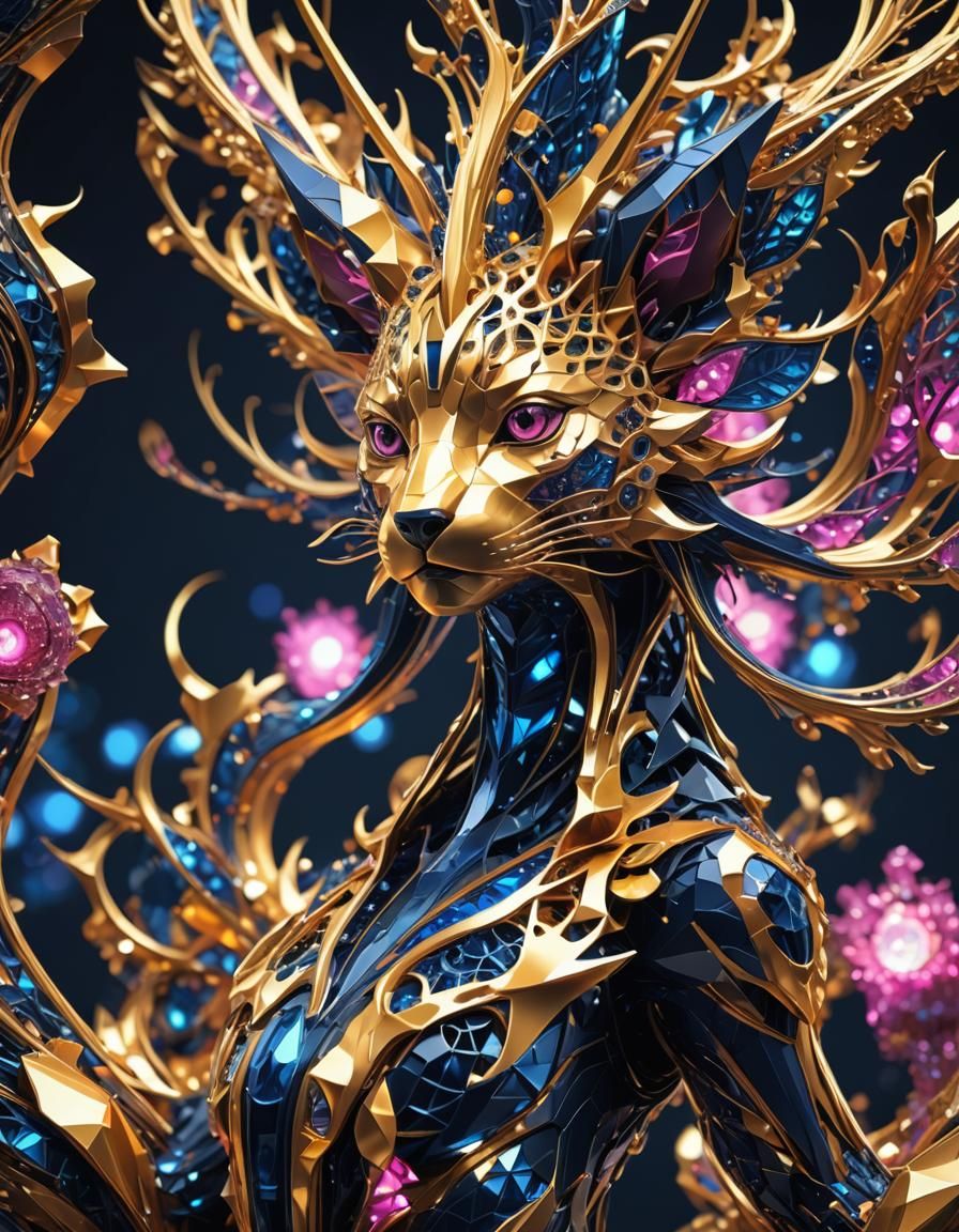 Abstract Fractal Creature in Isometric 3D Art