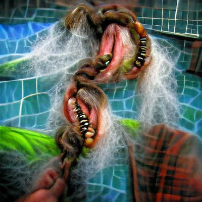 Haunted Wet Teeth Braid in Sci-Fi Style