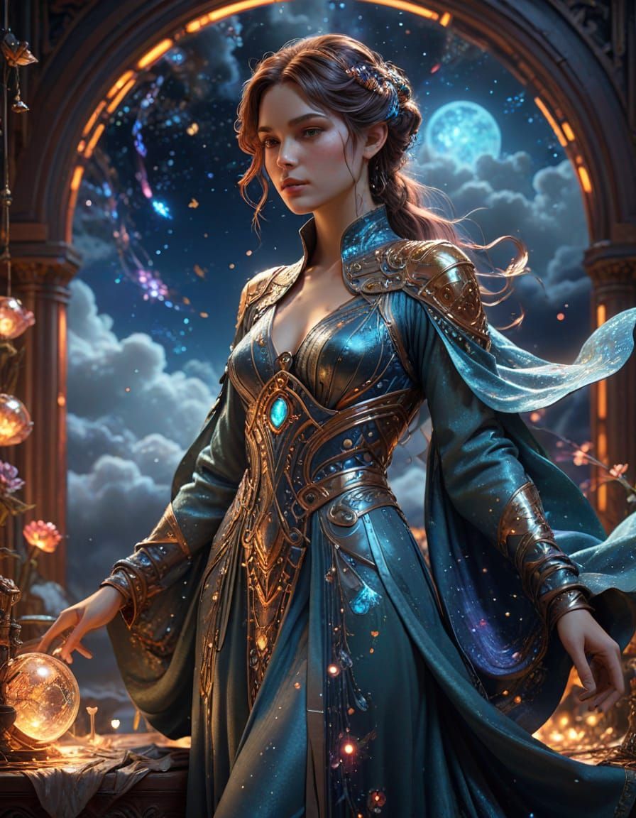 Ethereal Seamstress Atelier in Art Nouveau Style