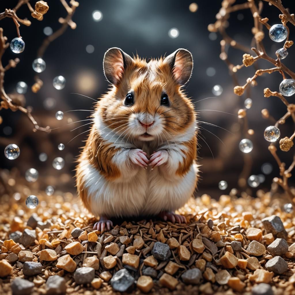 Hyperrealistic Magical Hamster in Cinematic Style