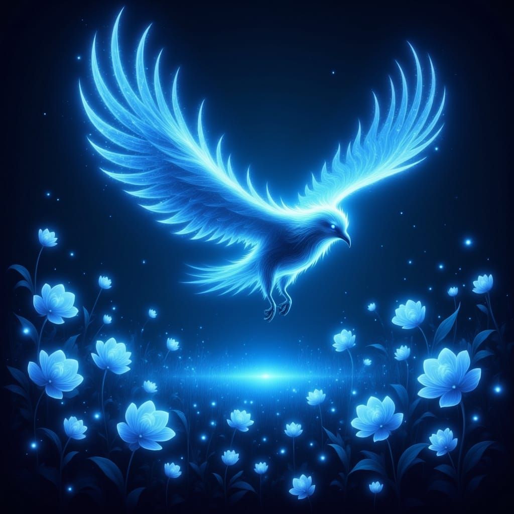 <lora:Blue Ghost Flux:1.0> Bird