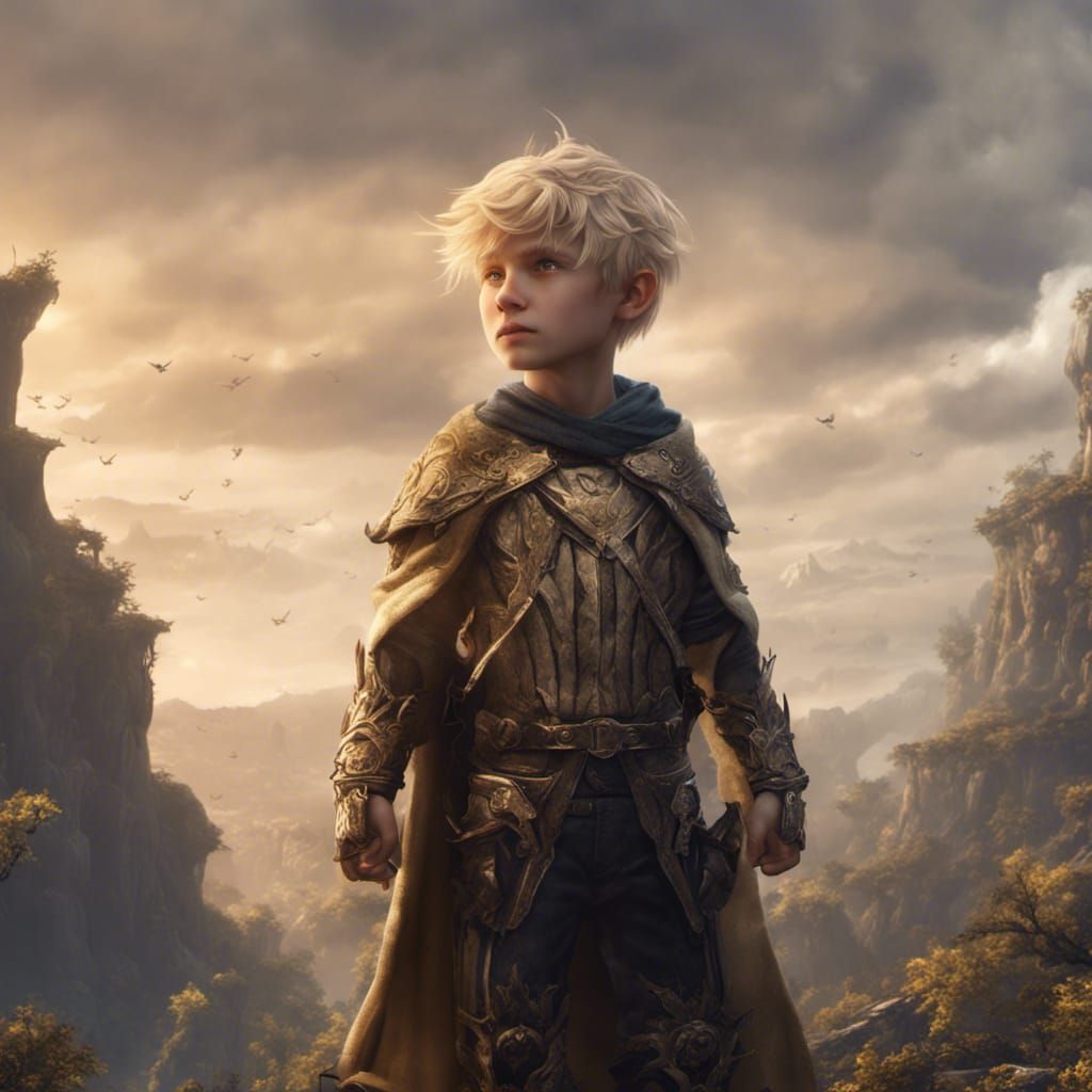 Blond Boy: Detailed Matte Painting in Deep Color