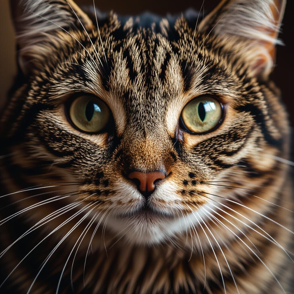 Cinematic Close-Up of Midori the Cat