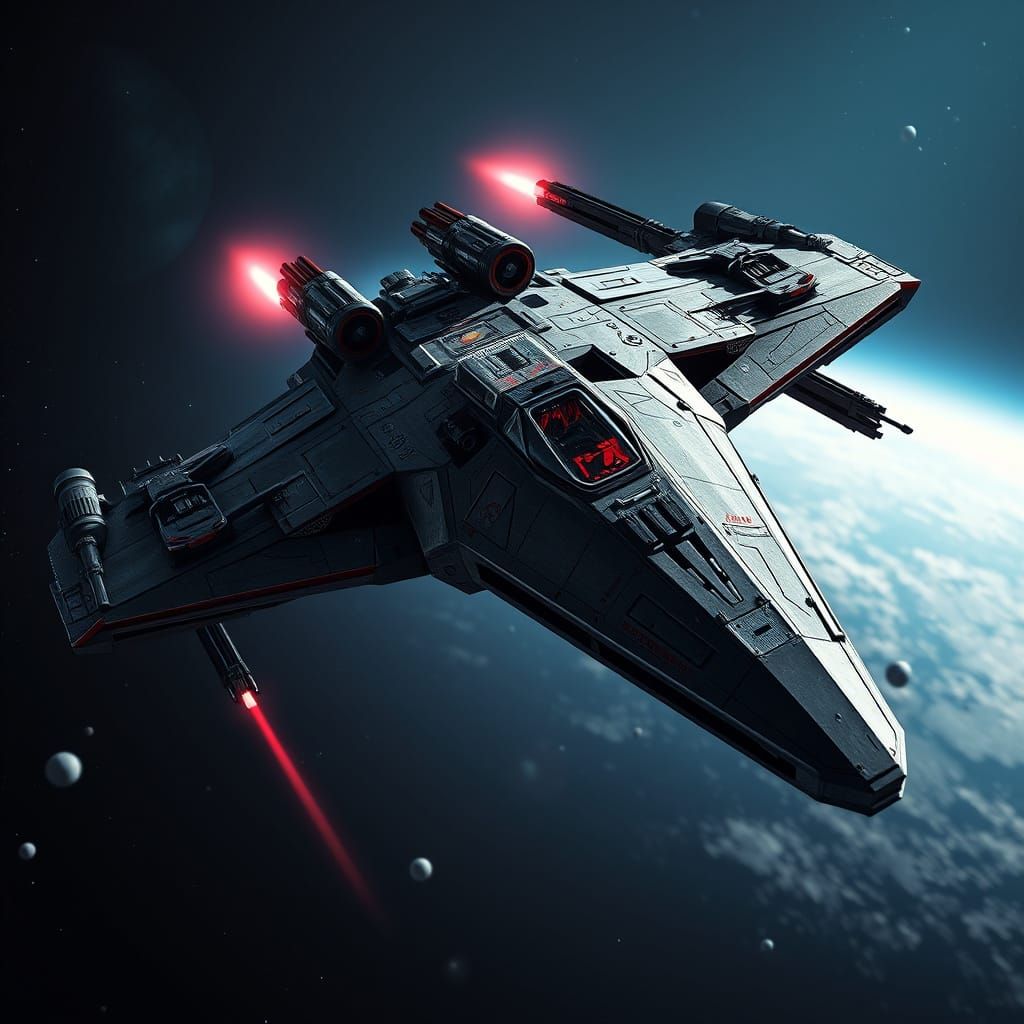 Menacing Star Wars Spaceship in Epic 3D Game Cinematic