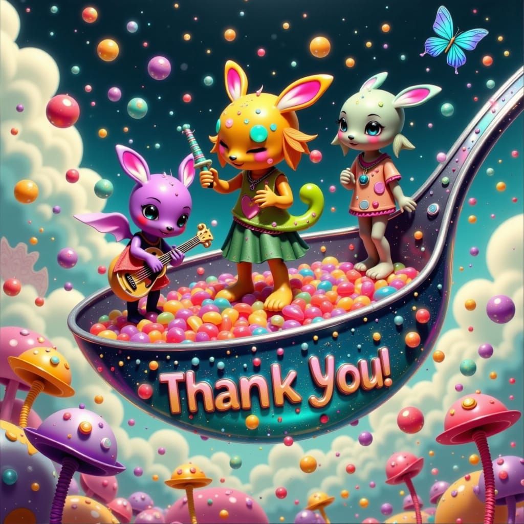 Jellybean People Concert on a Spoon, 3D Render