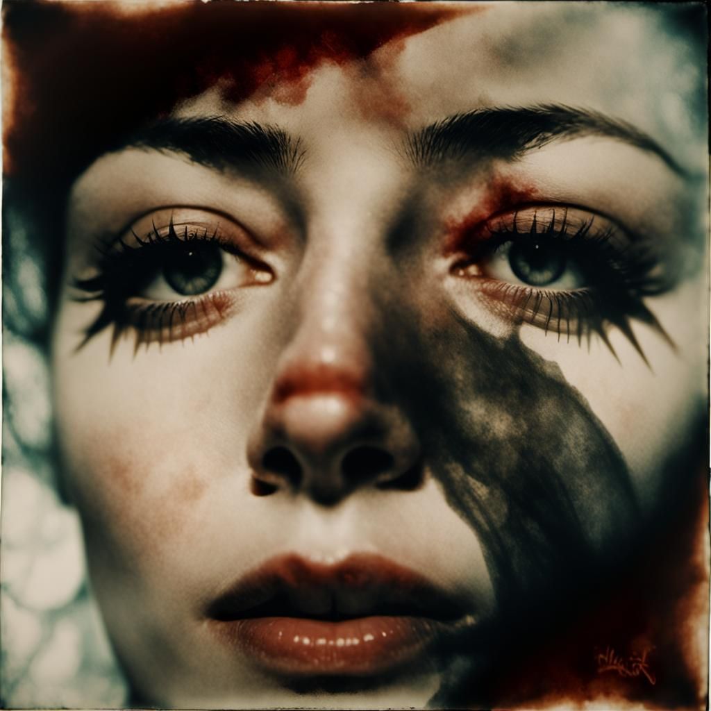 Abstract Portrait in Velvet Painted Style