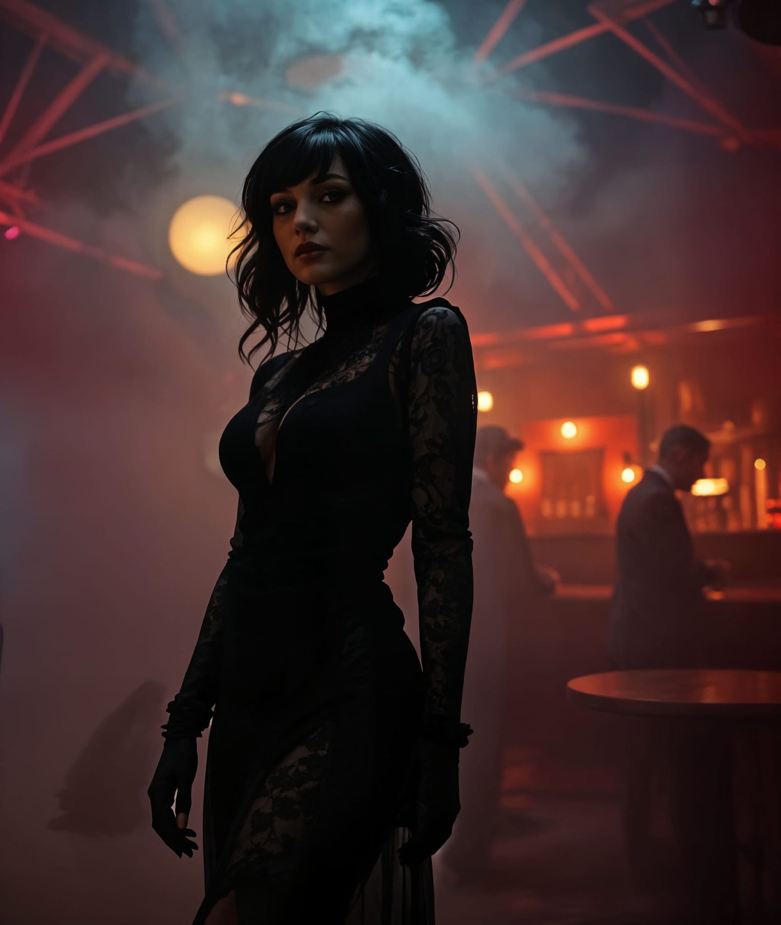 Goth Woman Portrait in Art Deco Style