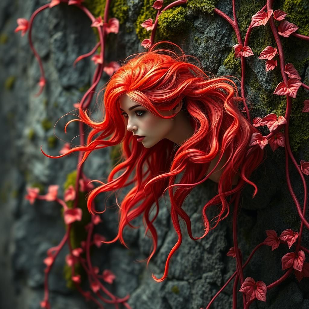 Ethereal Fairy in Crimson Vines: Splash Art