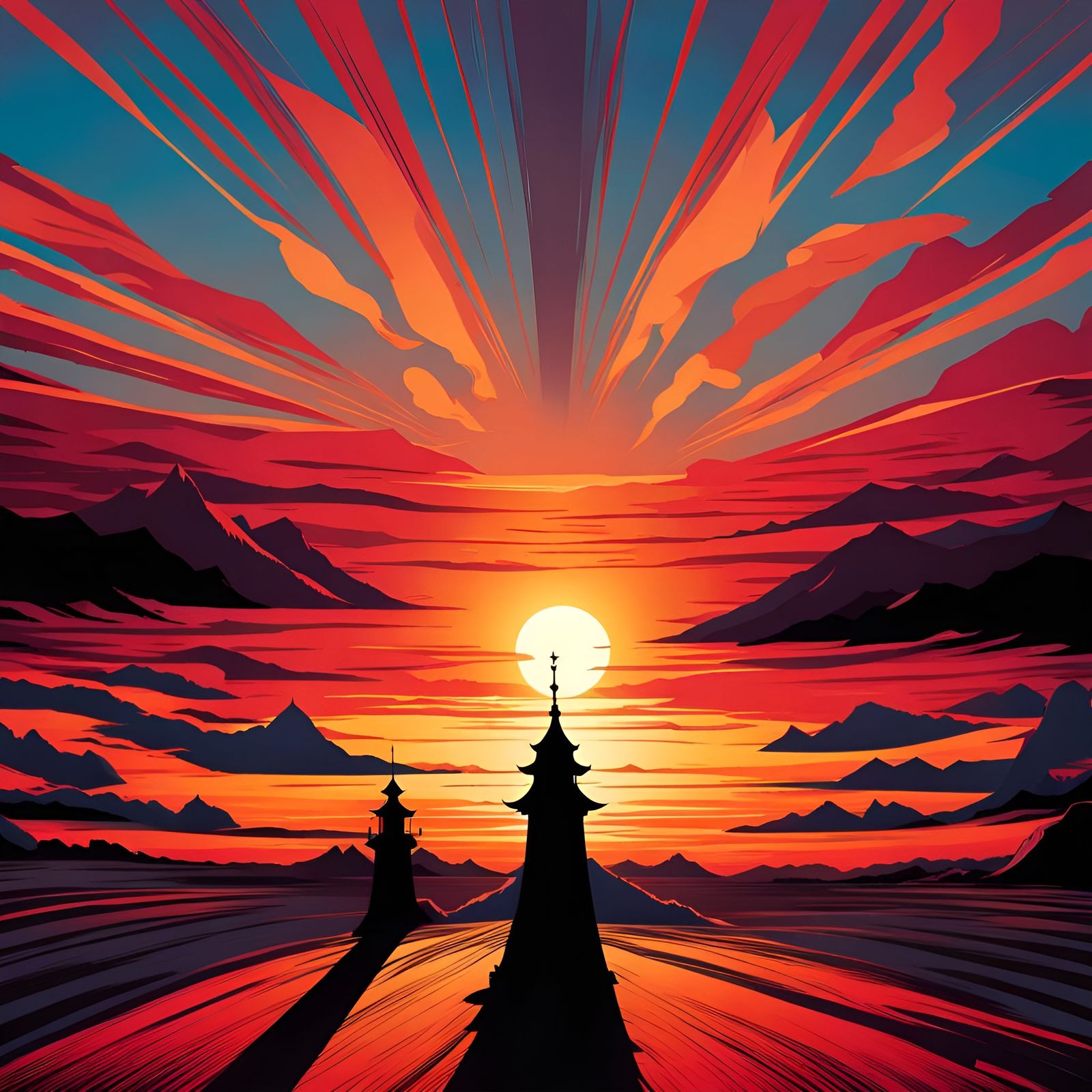 Fierce Sunrise with Dramatic Shadows