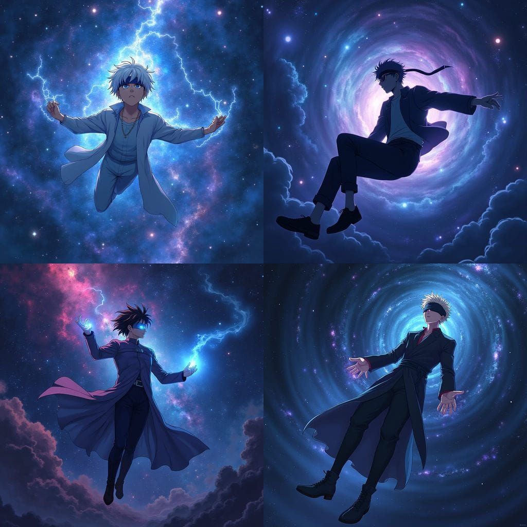 Gojo Satoru Floating in Cosmic Space