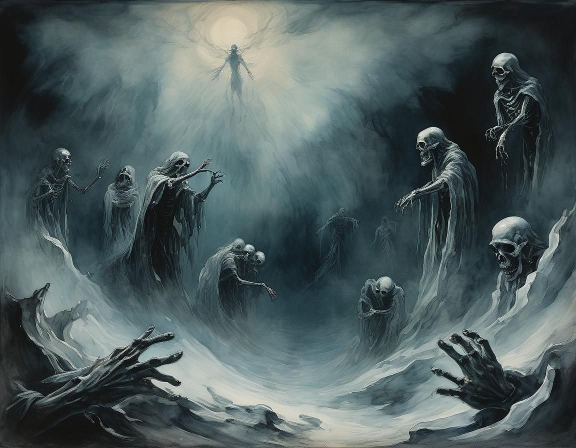 Gothic Frozen Souls Grasping for Freedom