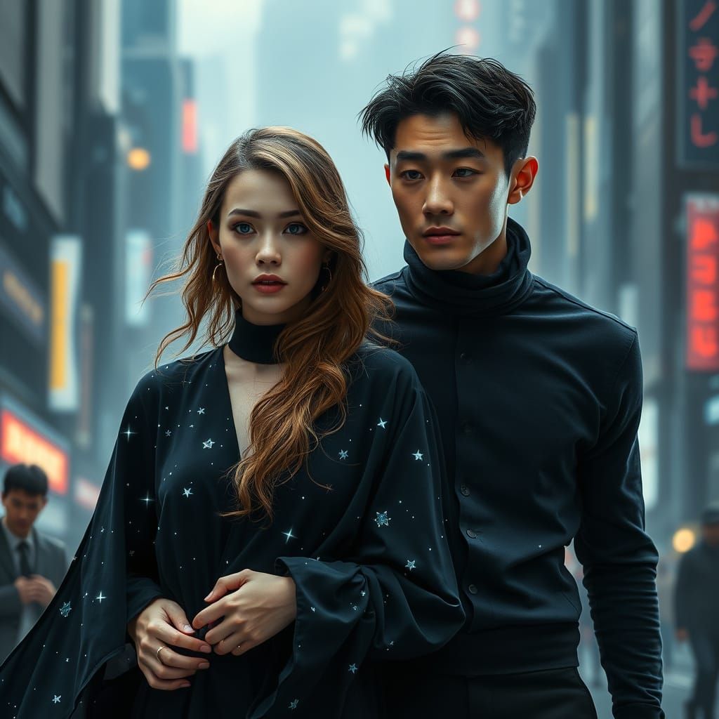 Carey Mulligan Lookalike in Sci-Fi Cityscape