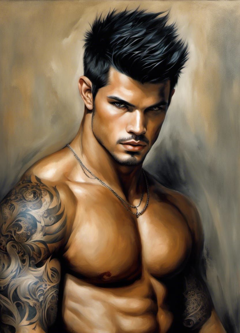 Melancholic Portrait of Man in Oil Painting Style