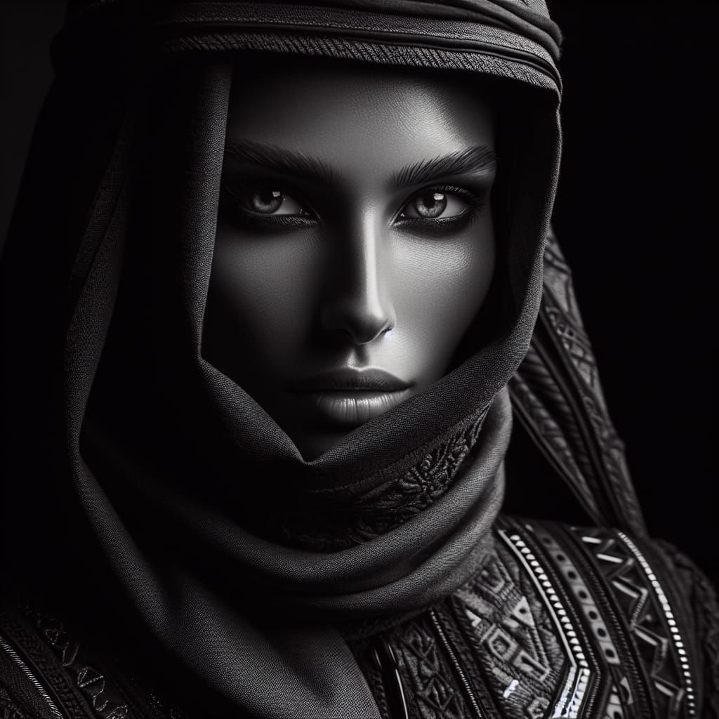 Femme en tenue touarègue traditionnelle